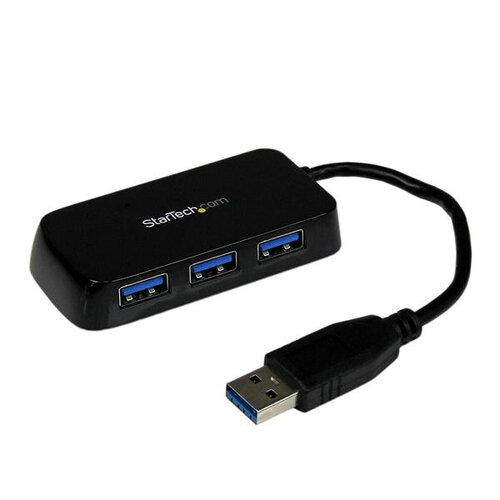 Adaptador StarTech.com Hub USB 3.0 Super Speed para Laptop de 4 Puertos – ST4300MINU3B
