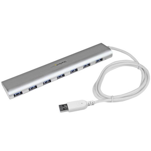 HUB USB StarTech.com ST73007UA – 7 Puertos USB 3.0 – Cable Incorporado – Blanco – ST73007UA