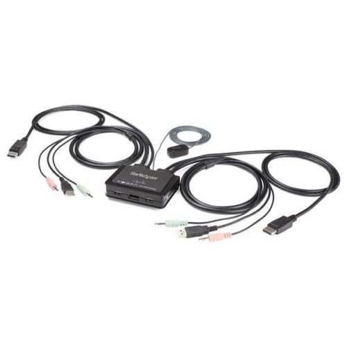 Switch Conmutador KVM StarTech.com – 2 Puertos DisplayPort USB – Cables Integrados – SV211DPUA4K