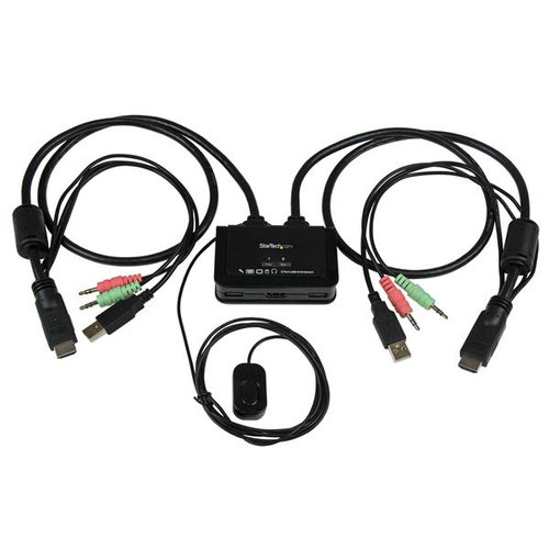 KVM StarTech.com – 2 Puertos HDMI – 2x USB – 2x 3.5mm – 85 cm – SV211HDUA