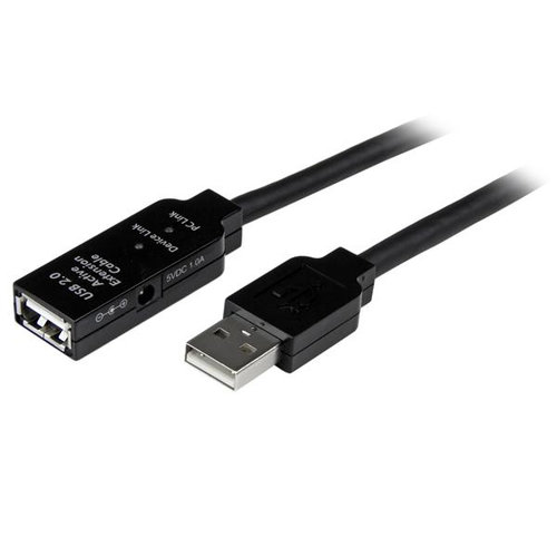 Cable StarTech.com USB 2.0 de Extensión Alargador Activo de 5 metros – Macho a Hembra – USB2AAEXT5M