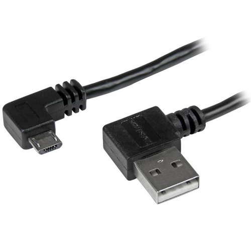 Cable StarTech.com – 2m – Micro USB – Conector Acodado a la Derecha – USB2AUB2RA2M