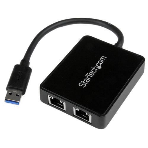 Adaptador Tarjeta de Red StarTech.com NIC Externa USB 3.0 2 Puertos Gigabit Ethernet RJ45 y Puerto USB – USB32000SPT