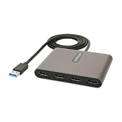 Adaptador de Video StarTech.com – USB 3.0 a 4xHDMI – 1Mts – Gris – USB32HD4