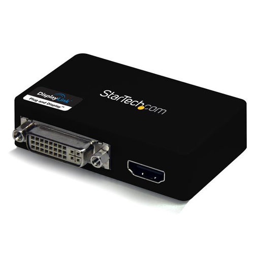 Adaptador de Vídeo Externo – Conecta USB 3.0 a HDMI y DVI StarTech.com – Tarjeta Gráfica Externa – Cable Dual Head – 2048×1152 – USB32HDDVII