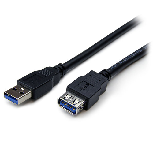 Cable StarTech.com – 1m – Extensión Alargador USB 3.0 SuperSpeed – Macho a Hembra USB A – Extensor – Negro – USB3SEXT1MBK