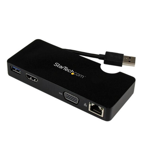 Mini Estación de Conexión StarTech.com – USB 3.0 con HDMI o VGA, Ethernet Gigabit y USB – USB3SMDOCKHV