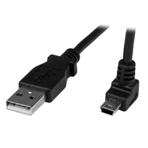 Cable StarTech.com USBAMB1MU – Mini USB B a USB A – Acodado Arriba – 1metro – USBAMB1MU