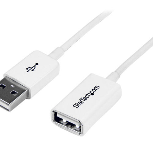 Cable StarTech.com 1m Extension Alargador USB 2.0 Macho a Hembra – Blanco – USBEXTPAA1MW