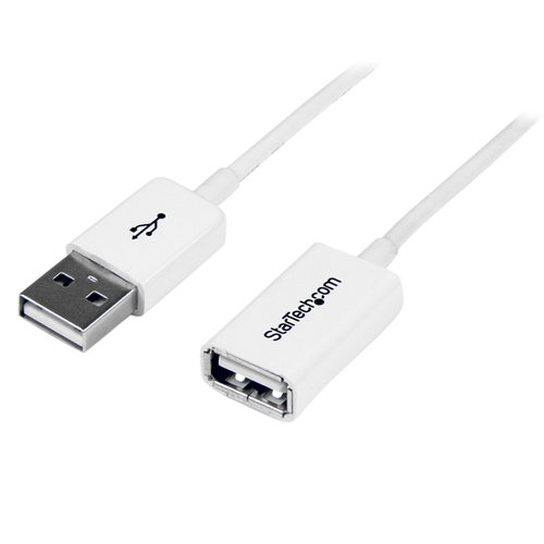 Cable Startech.com – 2m – USB 2.0 – Macho/Hembra – Blanco – USBEXTPAA2MW
