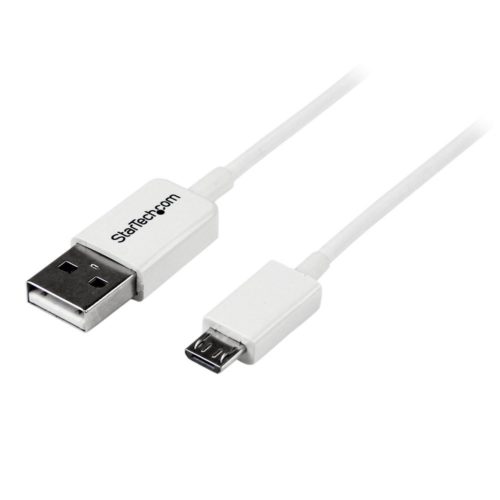 Cable Adaptador StarTech.com – Micro USB B a USB A – 1 M – Blanco – USBPAUB1MW