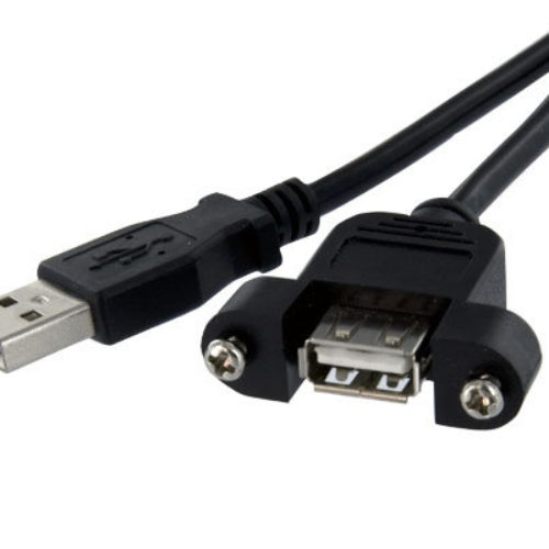 Cable StarTech.com USB 2.0 para Montaje en Panel Macho a Hembra USB A – 30cm – USBPNLAFAM1
