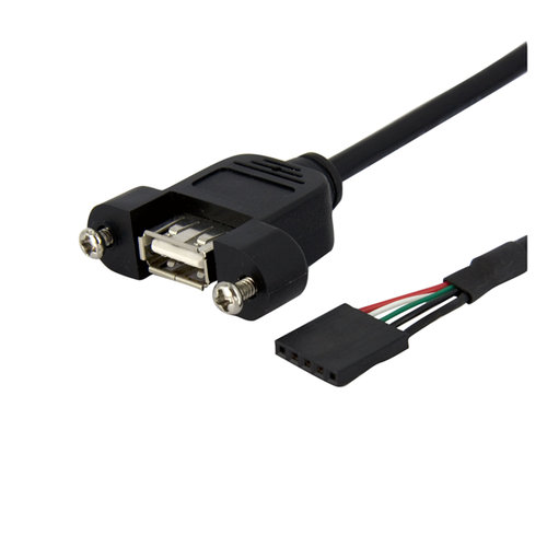 Cable StarTech.com USB 2.0 Montaje en Panel Macho IDC5 a Hembra USB A – USBPNLAFHD3