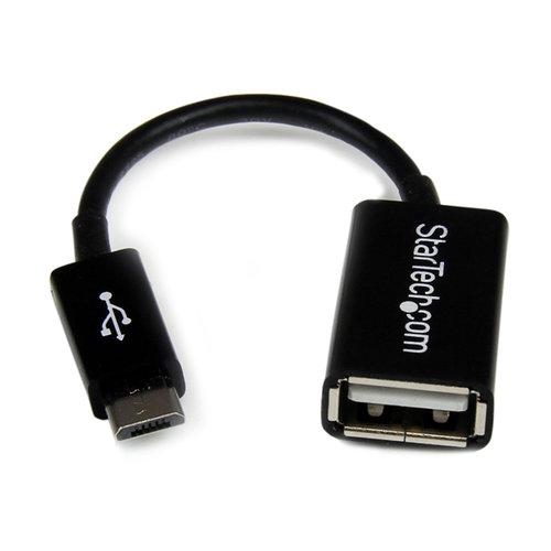 Cable Adaptador StarTech.com UUSBOTG – USB 2.0 – USB A – Micro USB – Macho/Hembra – Negro – UUSBOTG