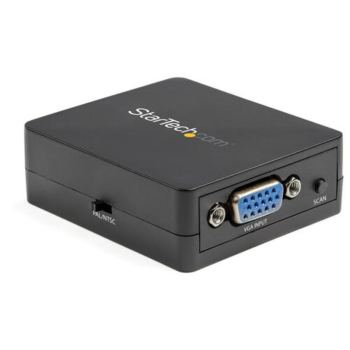 Adaptador StarTech.com VGA2VID2 – VGA a RCA y S-video – Alimentado por USB – 1080p – Negro – VGA2VID2