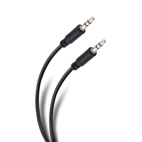 Cable Auxiliar de Audio Steren 255-258 - 3.5mm a 3.5mm - 1.8m - Negro - 255-258