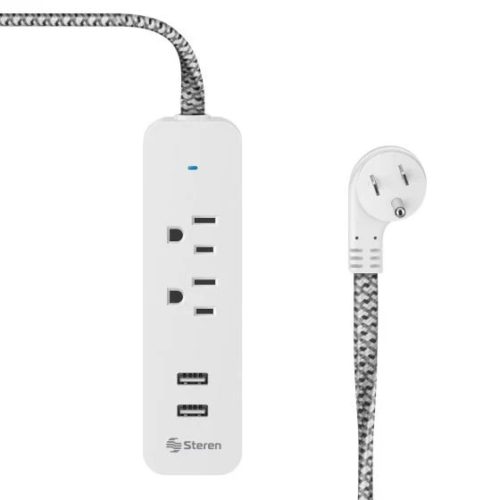 Supresor de Picos Steren 905-3007 – 2 Contactos – USB – Blanco – 905-3007