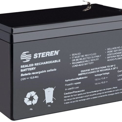 Batería de Reemplazo Steren BR-1212 – 12 Vcc – 12 Ah – BR-1212