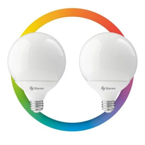 Foco Inteligente Steren SHOME-122/2 – 15W –  E26 – RGB – 2 Piezas – SHOME-122/2