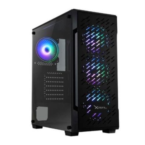 Gabinete Gamer XZeal XZ135 – Media Torre – ATX/Micro ATX/Mini-ITX – 3x Ventiladores Frontales – Panel Lateral – XZCGB07B