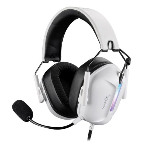 Diadema Gamer XZeal XZ-7010 – Alámbrico – Micrófono – Blanco – RGB – XZHSALRGB1W