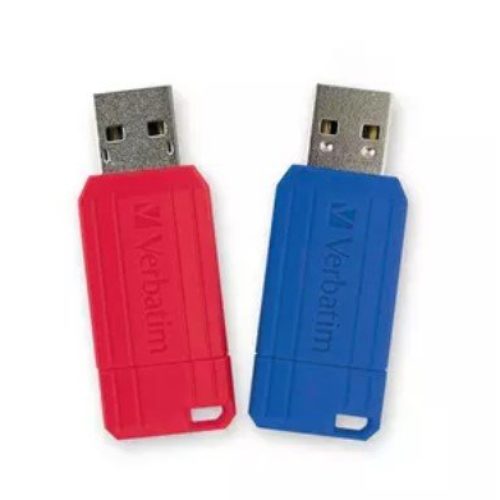 Memoria USB Verbatim 70391 – 128GB – USB 2.0 – 2 Piezas – Rojo/Azul – VB70391