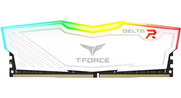 Memoria RAM TEAMGROUP T-FORCE DELTA RGB - DDR4 - 32GB - 3600MHz - DIMM - Blanco - Para PC - TF4D432G3600HC18J01
