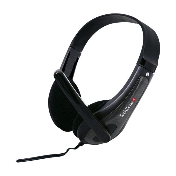 Diadema TechZone TZ15PCAUD - Alámbrico - 3.5mm - Micrófono - Negro - TZ15PCAUD - N