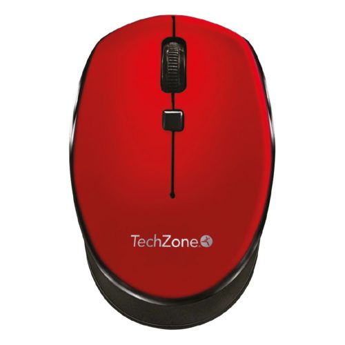 Mouse TechZone TZ19MOU01-INAR – Inalámbrico – USB – Rojo con Negro – TZ19MOU01-INAR