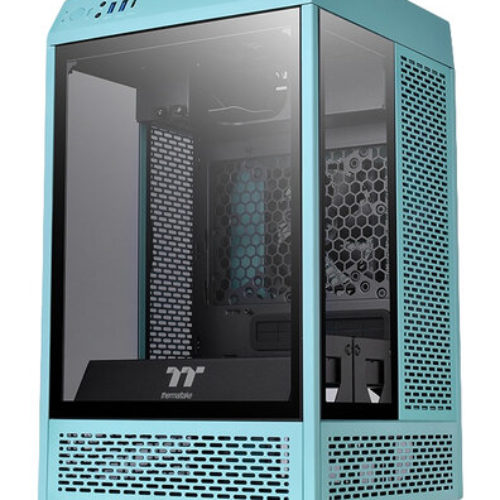 Gabinete Gamer Thermaltake Tower 100 Turquoise – Mini Torre – Mini ITX – 2x Ventiladores – 3x Cristales Templados – Turquesa – CA-1R3-00SBWN-00