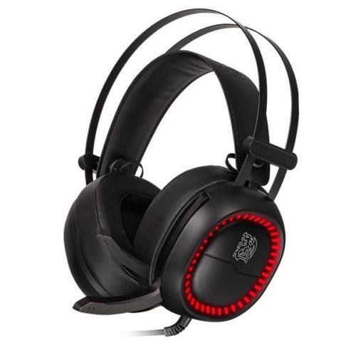 Diadema Gamer Thermaltake Tt eSPORTS Shock Pro Rgb 7.1 – Alámbrico – Micrófono – Rojo con Negro – HT-SHK-DIECBK-25