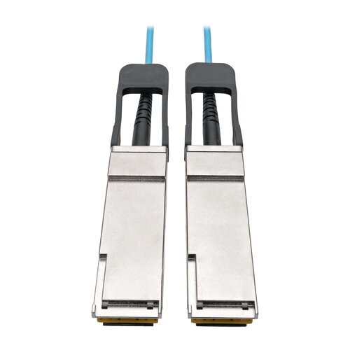 Cable Óptico Tripp Lite N28F-10M-AQ – Multimodo – QSFP+ a QSFP+ – 10M – Aqua – N28F-10M-AQ