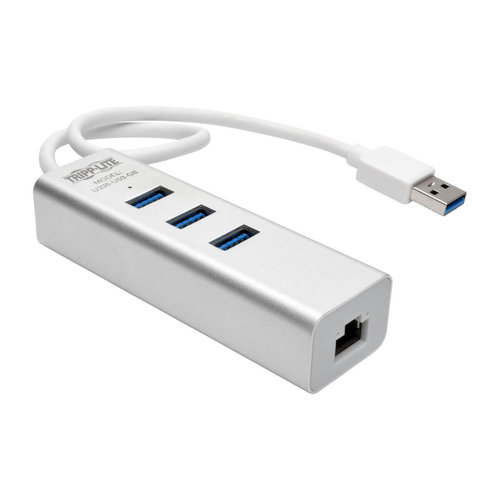 Adaptador Tripp Lite U336-U03-GB – 3 Puertos USB 3.0 – 1 Puerto Ethernet – Blanco – U336-U03-GB