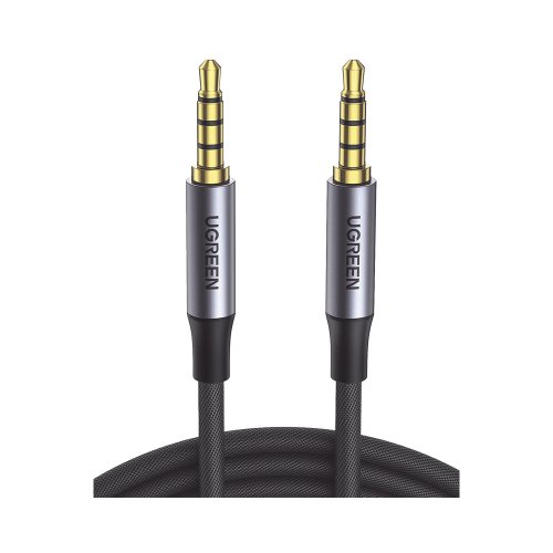 Cable de Audio UGREEN – 1 m – 3.5mm – Negro con Plata – 20782