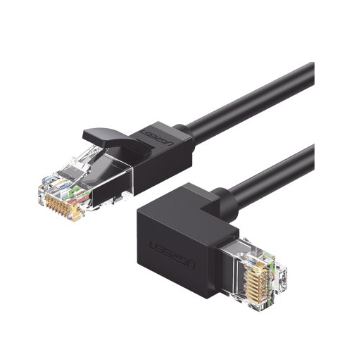 Cable de Red UGREEN 30833 – Cat6 – RJ-45 – 1 m – Angulo de 90° – Negro – 30833