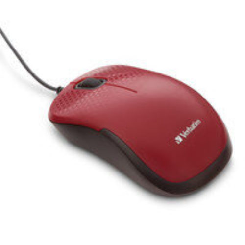 Mouse Verbatim Silent Corded – Alámbrico – USB – Rojo – 70234