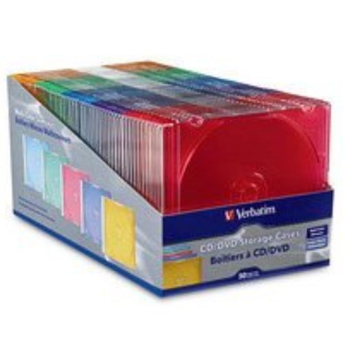 Caja para CD/DVD Verbatim – Varios Colores – Paquete de 50 Piezas – 94178