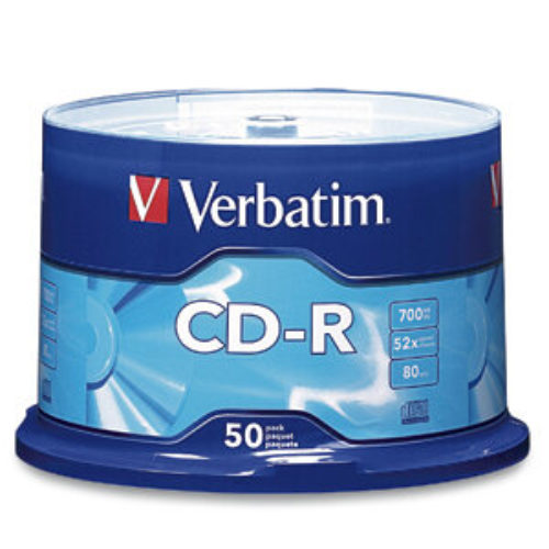 CD-R Verbatim – 52X – 700MB – Paquete de 50 Piezas – 94691
