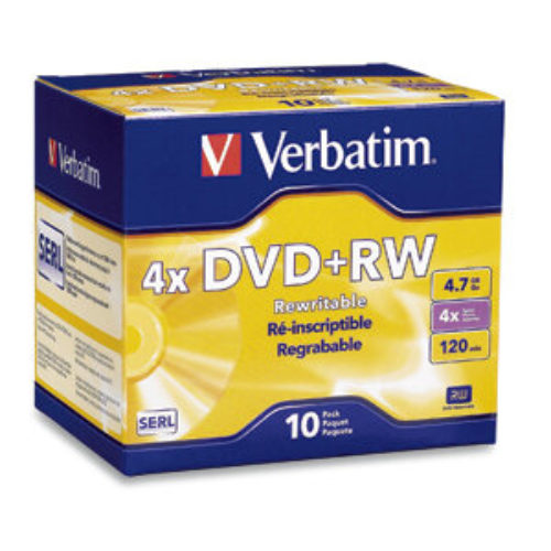 DVD+RW Verbatim DataLifePlus – 4X – 4.7GB – Paquete de 10 Piezas – 94839