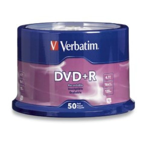 DVD+R Verbatim – 16X – 4.7GB – Paquete de 50 Piezas – 95525/97174