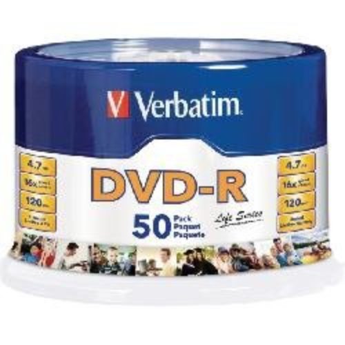 DVD-R Verbatim – 16X – 4.7GB – Paquete de 50 Piezas – 97176
