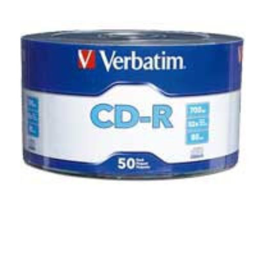 CD-R Verbatim – 52X – 700MB – Paquete de 50 Piezas – 97488