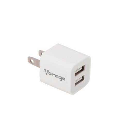 Cargador para Pared Vorago AU-106 – 5V – 2 Puertos USB – Blanco – AU-106-WH