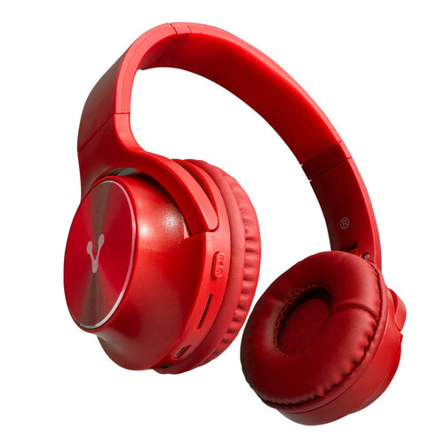 Diadema Vorago HPB-200 – Inalámbrico – Bluetooth – 200mAh – Rojo – HPB-200-RD
