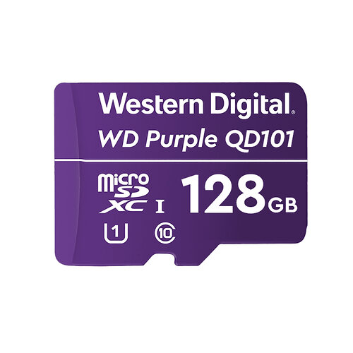 Memoria MicroSDXC Western Digital Purple – 128GB – Clase 10 – para Videovigilancia – WDD128G1P0C