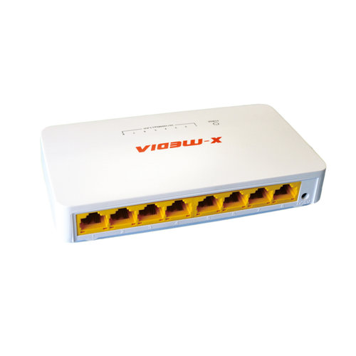 Switch X-Media XM-SW1008D – 8 Puertos – Fast Ethernet – Blanco – XM-SW1008D