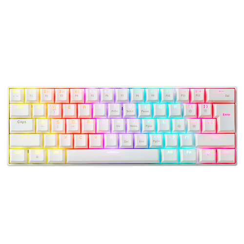 Teclado Gamer ADATA XPG SUMMONER MINI – Alámbrico – RGB – Blanco – Switch Blue – SUMMONERMINI61BL-WHCES