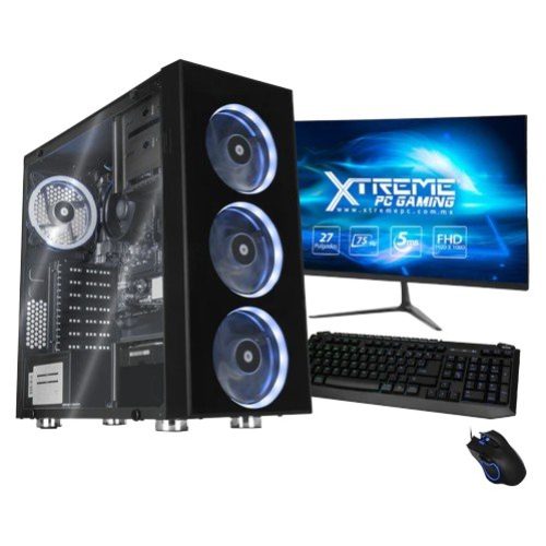 Computadora Gamer Xtreme PC Gaming CM-99972 – AMD Ryzen 5 4600G – 16GB – 3TB – 240GB SSD – Windows 10 Versión de prueba – Incluye Monitor, Teclado y Mouse – XTPCR516GBRENOIRMB