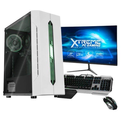 Computadora Gamer Xtreme PC Gaming CM-99973 – AMD Ryzen 5 4600G – 16GB – 3TB – 240GB SSD – Windows 10 Versión de prueba – Incluye Monitor, Teclado y Mouse – XTPCR516GBRENOIRMW