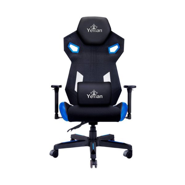 Silla Gamer YeYian Drakkar Series 2500 - Soporta 150Kg - Negro con Azul - YFC-ECFL-01-BL